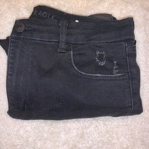 Black, American Eagle, Ripped, skinny/jeggings.